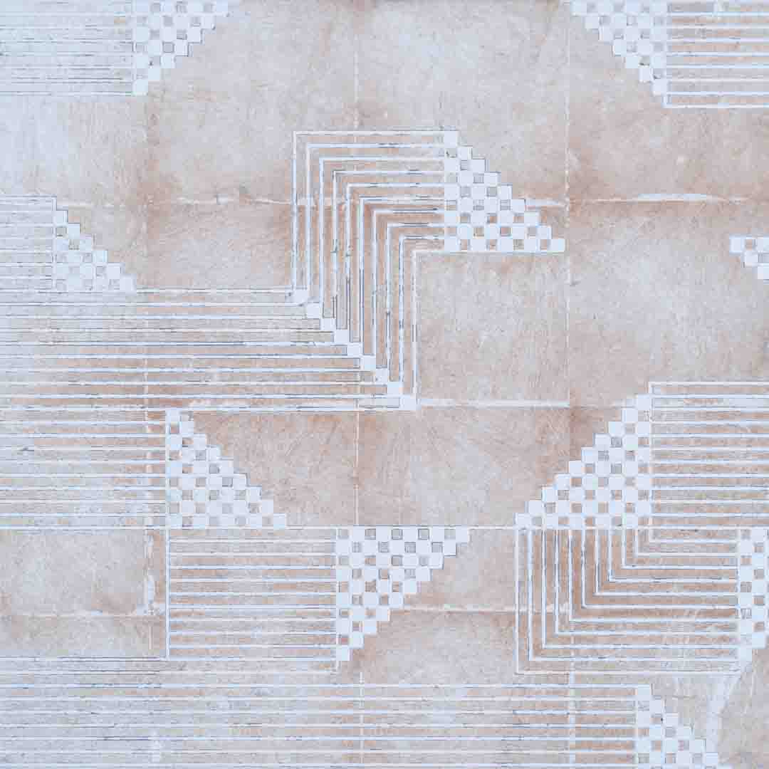 golden square geometirc pattern gilded glass
