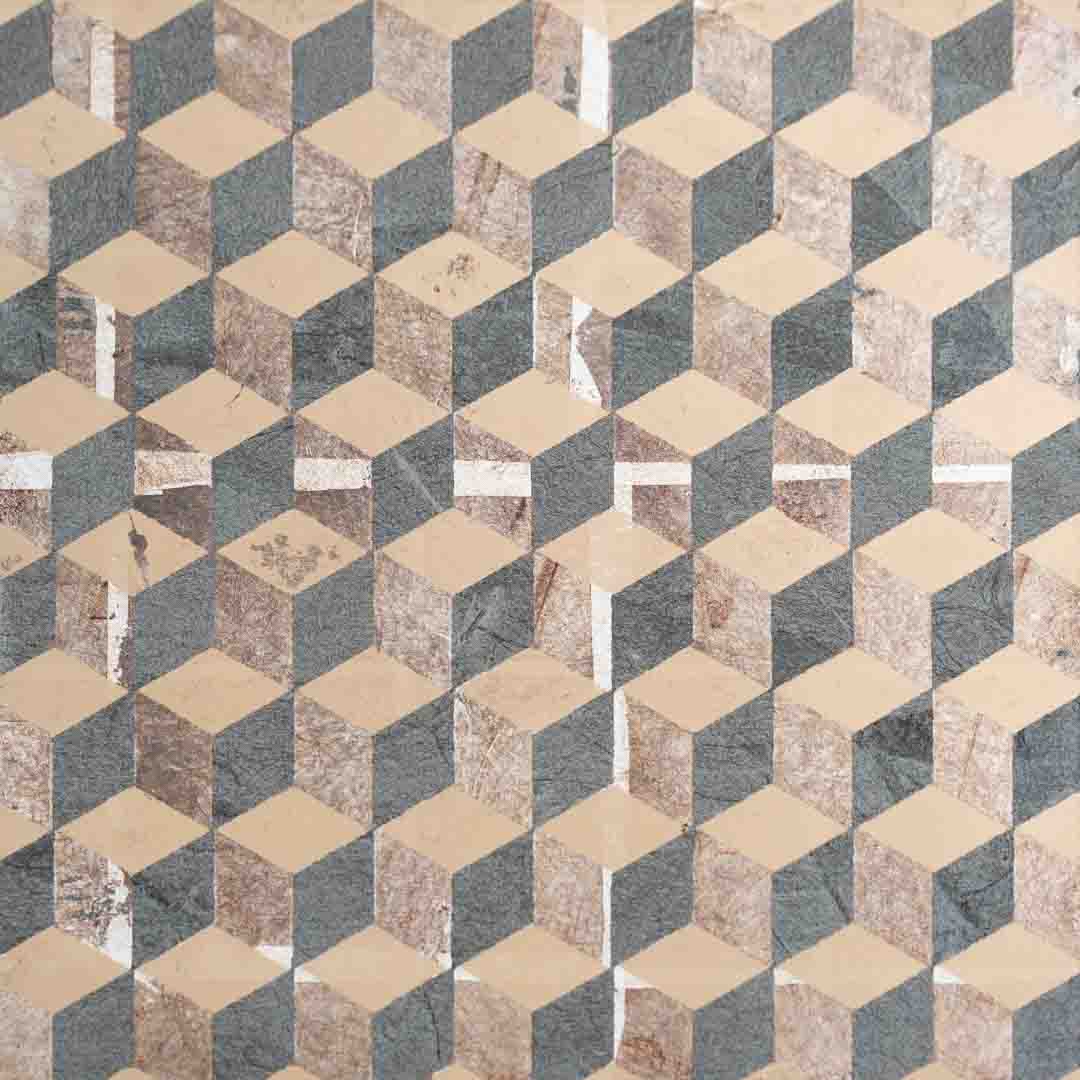 golden square geometirc pattern gilded glass