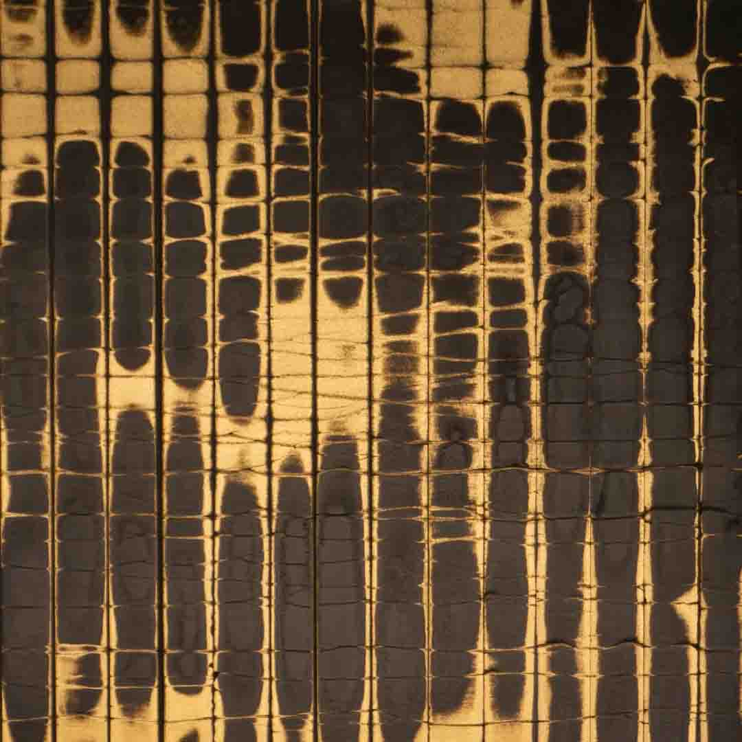 abstract gold cracked gesso pattern