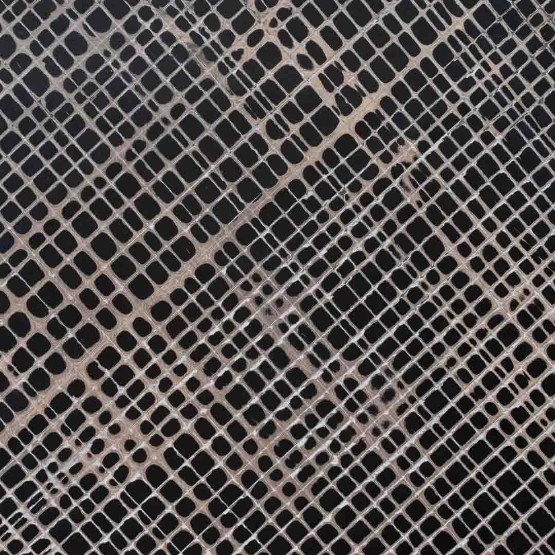 abstract grey and gold cracked gesso