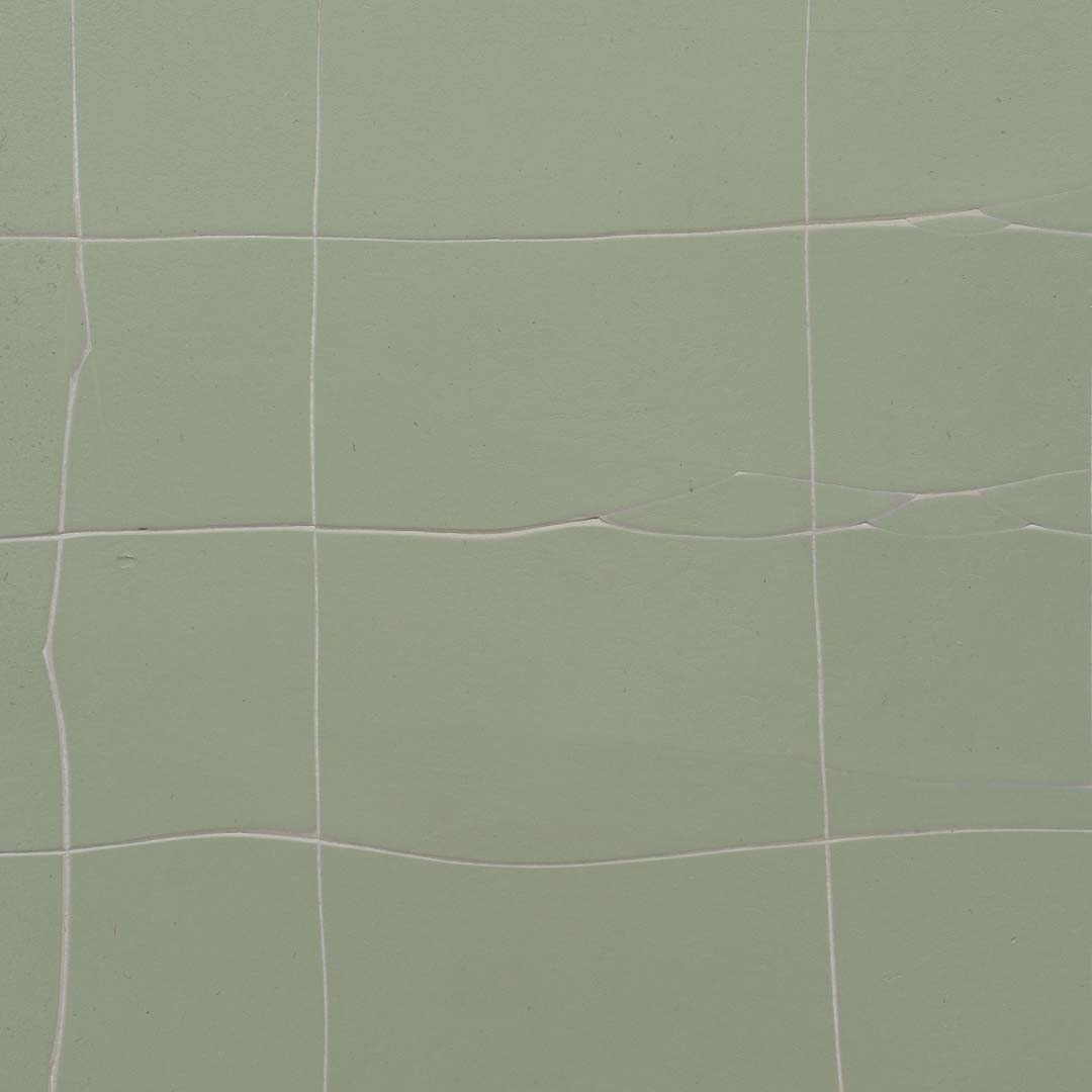 blue and gold square cracked gesso
